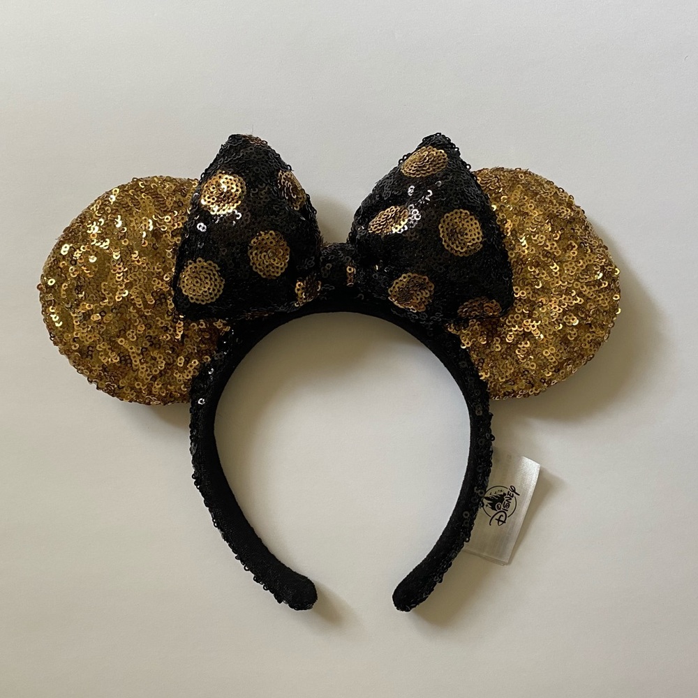 Minnie Mickey Disney Ears - Black & Gold 🖤✨
